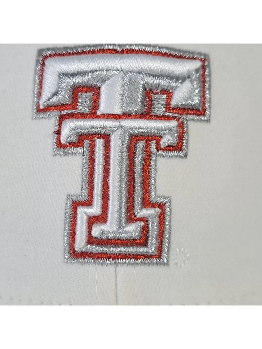 Texas Tech  White Baseball Cap Red Raiders OSFA  Stretch Collegiate Licensed